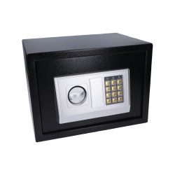 Nábytkový elektronický trezor (350x250x250mm), hrúbka: dverí 3mm, telo 1mm, vnútorné rozmery 245x185x245mm, farba: čierna Nábytkový elektronický trezor (350x250x250mm), hrúbka: dverí 3mm, telo 1mm, vnútorné rozmery 245x185x245mm, farba: čierna